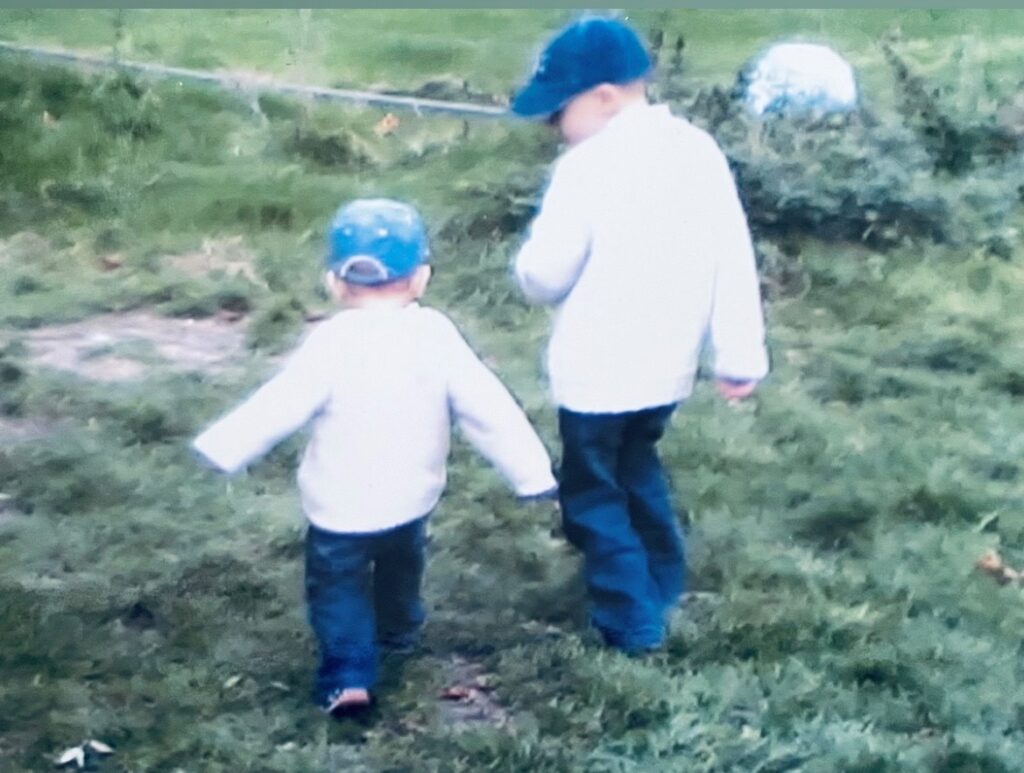 James and his brother as toodlers
