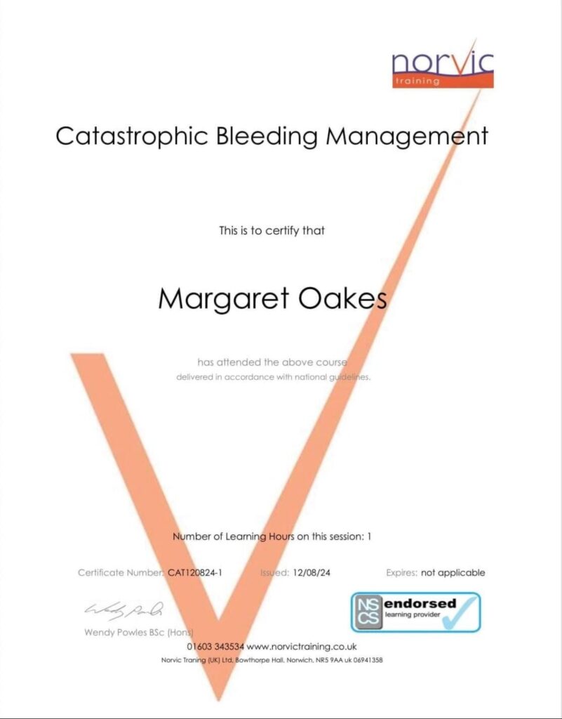 Catastrophic Bleeding Management Certificate