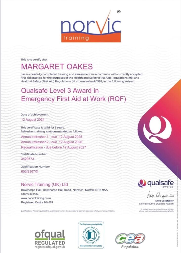 Emergency First Aid Certificate